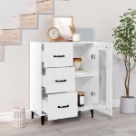 Credenza 69,5x34x90 cm in Legno Multistrato Bianco Lucido