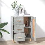 Credenza Grigio Cemento 69,5x34x90 cm in Legno Multistrato