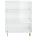 Credenza 69,5x32,5x90 cm Bianco Lucido in Legno Multistrato