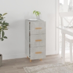 Credenza Grigio Cemento 34,5x34x90 cm in Legno Multistrato