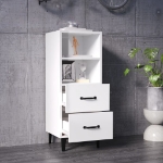 Credenza 34,5x34x90 cm in Legno Multistrato Bianco Lucido