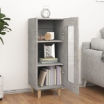 Credenza Grigio Cemento 34,5x34x90 cm in Legno Multistrato