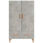 Credenza Grigio Cemento 70x31x115 cm in Legno Multistrato