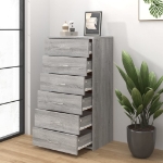 Credenza 6 Cassetti Grigio Sonoma 50x34x96 cm Legno Multistrato