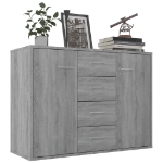 Credenza Grigio Sonoma 88x30x65 cm in Legno Multistrato