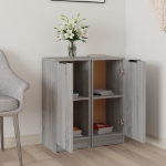 Credenze 2 pz Grigio Sonoma 30x30x70 cm in Legno Multistrato