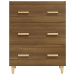 Credenza Rovere Marrone 70x34x90 cm in Legno Multistrato