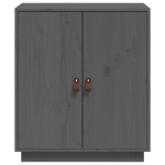 Credenza Grigia 65,5x40x75 cm in Legno Massello di Pino