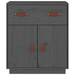 Credenza Grigia 65,5x40x75 cm in Legno Massello di Pino