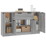 Credenze 3 pz Grigio Sonoma in Legno Multistrato