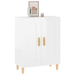 Credenza 69,5x34x90 cm in Legno Multistrato Bianco Lucido