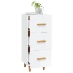 Credenza Bianco Lucido 34,5x34x90 cm in Legno Multistrato