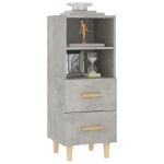 Credenza Grigio Cemento 34,5x34x90 cm in Legno Multistrato