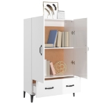 Credenza Bianco Lucido 70x31x115 cm in Legno Multistrato