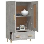 Credenza Grigio Cemento 70x31x115 cm in Legno Multistrato