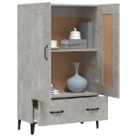 Credenza Grigio Cemento 70x31x115 cm in Legno Multistrato