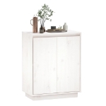 Credenza Bianca 60x34x75 cm in Legno Massello di Pino