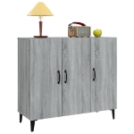 Credenza Grigio Sonoma 90x34x80 cm in Legno Multistrato