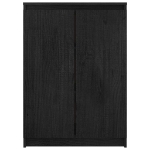 Credenza Nera 60x36x84 cm in Legno Massello di Pino