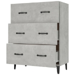 Credenza Grigio Cemento 69,5x34x90 cm in Legno Multistrato