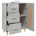 Credenza Grigio Cemento 69,5x34x90 cm in Legno Multistrato