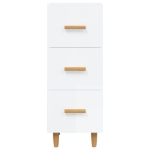 Credenza Bianco Lucido 34,5x34x90 cm in Legno Multistrato