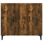 Credenza Rovere Fumo 90x34x80 cm in Legno Multistrato