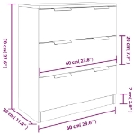 Credenze 3 pz Rovere Fumo in Legno Multistrato