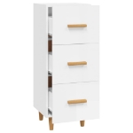 Credenza Bianco Lucido 34,5x34x90 cm in Legno Multistrato