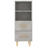 Credenza Grigio Cemento 34,5x34x90 cm in Legno Multistrato