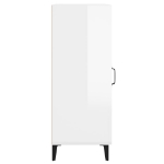 Credenza Bianco Lucido 34,5x34x90 cm in Legno Multistrato