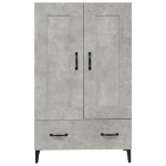 Credenza Grigio Cemento 70x31x115 cm in Legno Multistrato