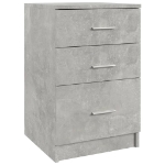 Comodino Grigio Cemento 40x40x63 cm in Legno Multistrato