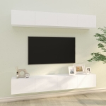 Mobili Porta TV a Parete 4 pz Bianchi 100x30x30 cm