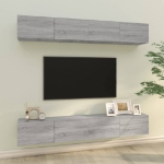 Mobili Porta TV a Parete 4 pz Grigio Sonoma 100x30x30 cm