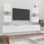 Set di Mobili Porta TV 6 pz Bianco in Legno Multistrato