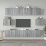 Set di Mobili Porta TV 6 pz Grigio Sonoma in Legno Multistrato