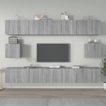 Set di Mobili Porta TV 6 pz Grigio Sonoma in Legno Multistrato