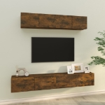 Set di Mobili Porta TV 4 pz Rovere Fumo in Legno Multistrato