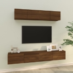 Set Mobili Porta TV 4 pz Rovere Marrone in Legno Multistrato