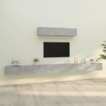 Set di Mobili Porta TV 6 pz Grigio Cemento in Legno Multistrato