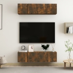 Mobili TV Parete 4 pz Rovere Fumo 60x30x30 cm Legno Multistrato