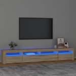 Mobile Porta TV con Luci LED Rovere Sonoma