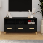 Mobile Porta TV Nero 102x36x50 cm in Legno Multistrato