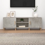 Mobile Porta TV Grigio Cemento 150x30x50cm in Legno Multistrato