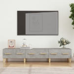 Mobile Porta TV Grigio Cemento 150x34,5x30 cm Legno Multistrato