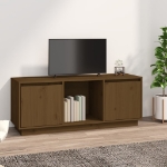 Mobile TV Miele 110,5x35x44 cm in Legno Massello di Pino