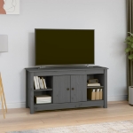 Mobile Porta TV Grigio 103x36,5x52 cm in Legno Massello di Pino