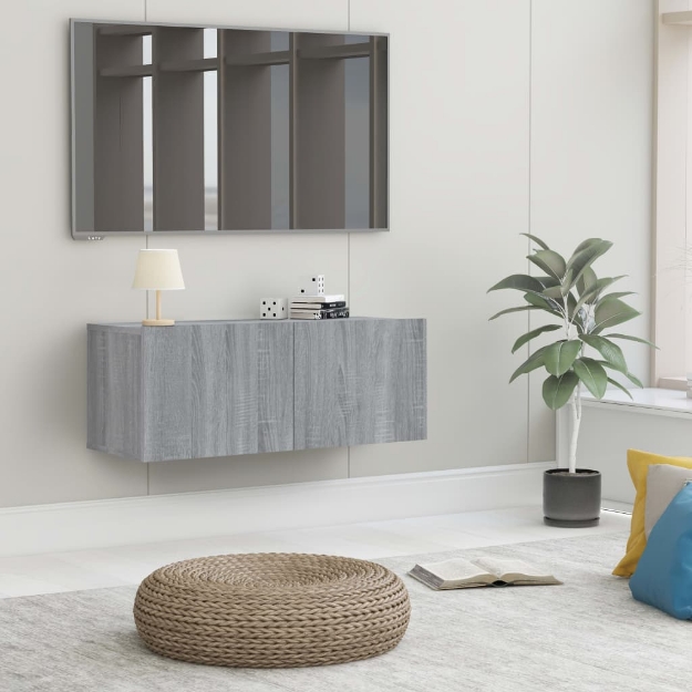 Mobile TV Grigio Sonoma 80x30x30 cm in Legno Multistrato