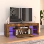 Mobile Porta TV con Luci LED Rovere Fumo 120x35x40 cm